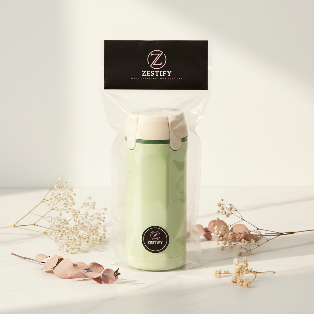 Zestify Flask in Clear Branded Bag